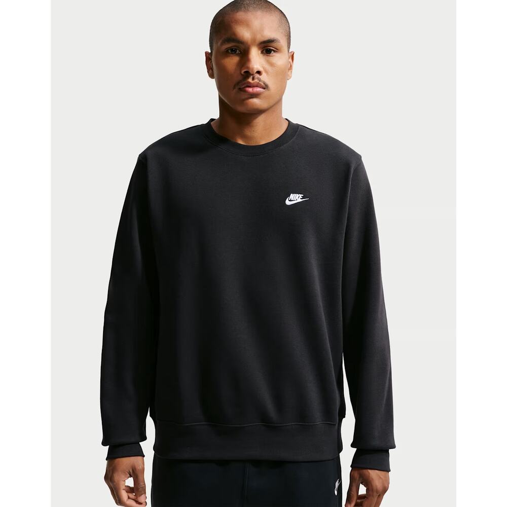 Nike Club Sweatshirt Sportswear Club Fleece Crew Neck Black Size XL